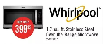 The Brick Whirlpool 1.7 cu. ft. microwave hood combination with electronic touch controls - ywmh31017hz offer