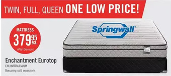 The Brick Springwall enchantment eurotop twin mattress | full | queen offer