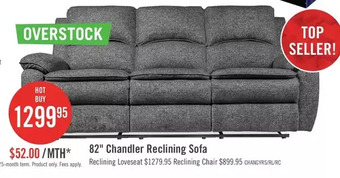 The Brick Chandler chenille reclining sofa | loveseat | chair offer