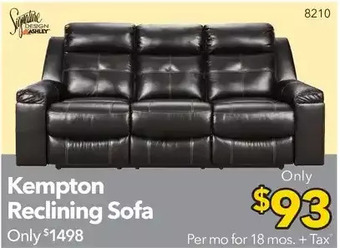 Surplus Furniture Kempton black double reclining sofa offer