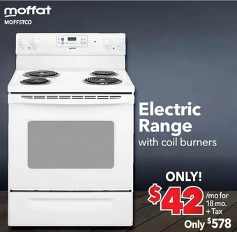 Surplus Furniture Moffat white 30" electric range with coil burners offer