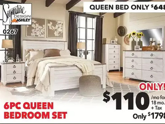 Surplus Furniture Willowton 6-piece queen bedroom set offer
