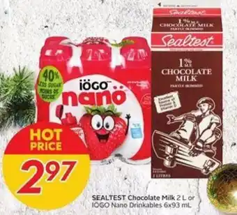 Sobeys Sealtest Chocolate Milk 2L or IOGO Nano Drinkables 6x93ml offer