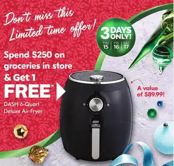 Sobeys Dash 6-Quart Deluxe Air Fryer offer