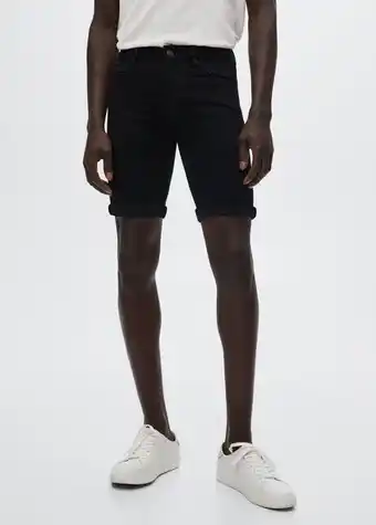 Slim-fit denim bermuda shorts