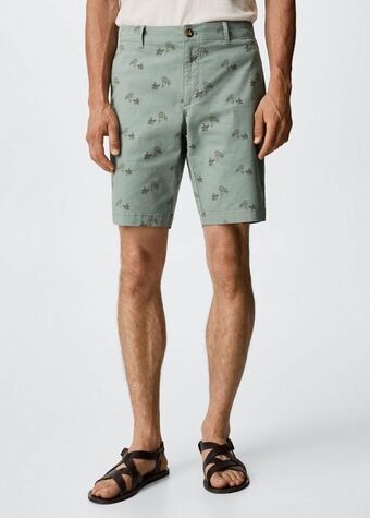 Mango Printed cotton bermuda shorts offer