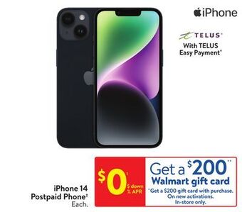Walmart Iphone 14 postpaid phone‡ offer