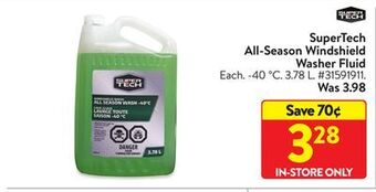 Walmart Supertech all-season windshield washer fluid offer
