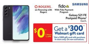 Walmart Samsung galaxy s21 fe postpaid phone‡ offer