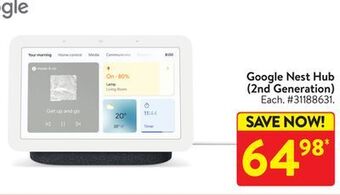 Walmart Google nest hub 2nd generation offer