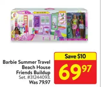 Walmart Barbie summer travel beach house friends buildup offer