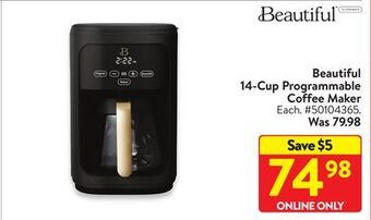 Walmart Beautiful 14-cup programmable coffee maker offer