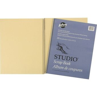 Staples Hilroy scrapbook with oversized coil binding, manila, 14" x 11", 20 sheets offer
