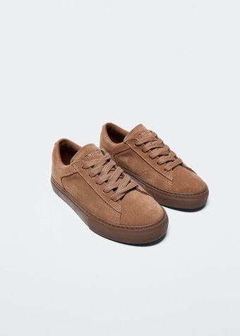 Mango Lace-up leather sneakers offer