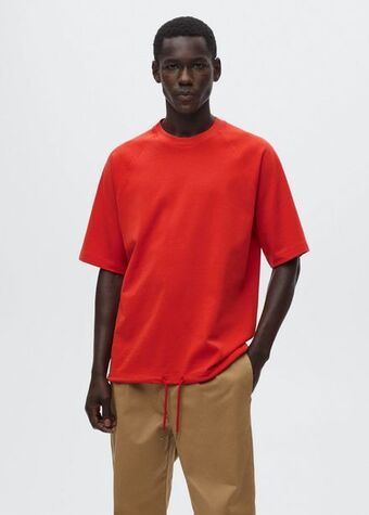 Mango Drawstring cotton t-shirt offer