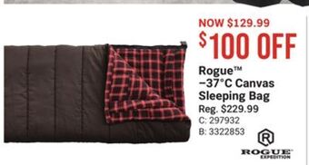 Bass Pro Rogue-37°c canvas sleeping bag offer
