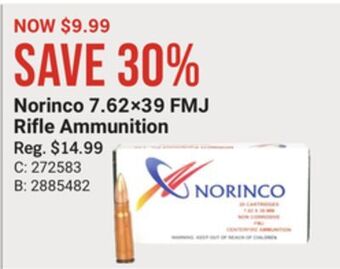 Bass Pro Norinco 7.62×39 fmj rifle ammunition offer