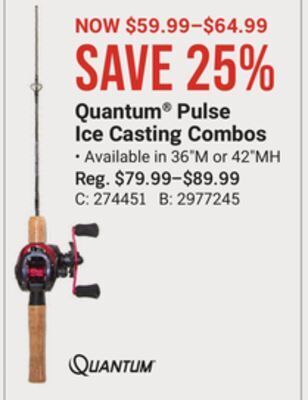 Bass Pro Quantum pulse ice casting combos offer