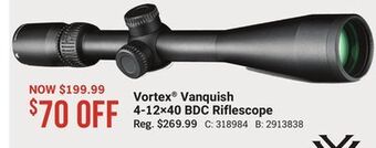 Bass Pro Vortex® vanquish 4-12×40 bdc riflescope offer