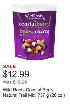 Costco Wild roots coastal berry natural trail mix, 737 g (26 oz.) offer