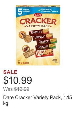 Costco Dare cracker variety pack, 1.15 kg offer
