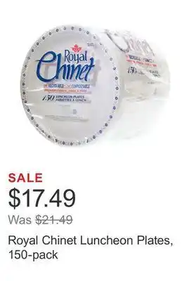 Costco Royal chinet luncheon plates, 150-pack offer