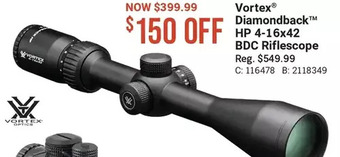 Cabela's Vortex diamondback hp 4-16x42 bdc riflescope offer