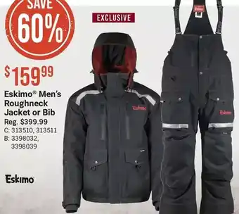 Cabela's Eskimo men's roughneck jacket or bib offer
