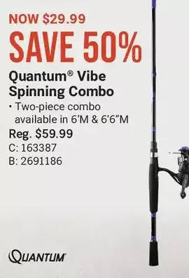 Cabela's Quantum vibe spinning combo offer