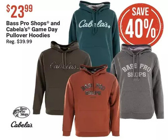 Cabela's Bass pro shops and cabela's game day pullover hoodies offer