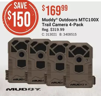 Cabela's Muddy outdoors mtc100x trail camera 4-pack offer