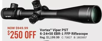 Cabela's Vortex viper pst 6-24x50 ebr-1 ffp riflescope offer