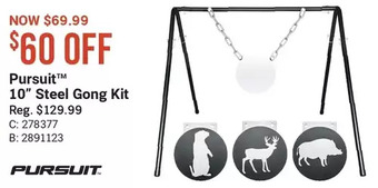 Cabela's Pursuit 10" steel gong kit offer