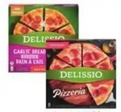 Sobeys Delissio Rising Crust, Pizzeria or Garlic Bread Pizza 499-888g offer