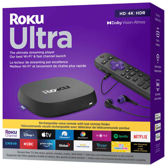 Best Buy Roku ultra 4k media streamer with remote & headphones offer