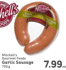 IGA Mitchell's Gourmet Foods Garlic Sausage 750 g offer