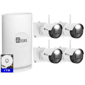 Best Buy Elder wireless security camera system 2k wire-free, 8ch nvr 4-camera battery wifi surveillance outdoor 1tb home diy spotlight offer
