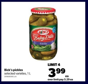 Real Canadian Superstore Bick's pickles, 1 l offer