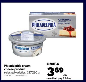 Real Canadian Superstore Philadelphia cream cheese product, 227-280 g offer
