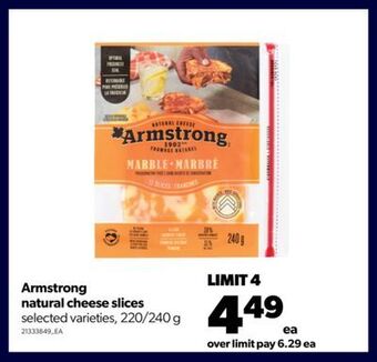 Real Canadian Superstore Armstrong natural cheese slices, 220/240 g offer