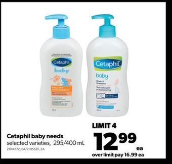 Real Canadian Superstore Cetaphil baby needs, 295/400 ml offer
