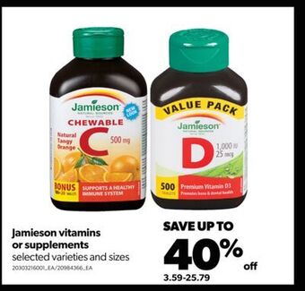 Real Canadian Superstore Jamieson vitamins or supplements offer