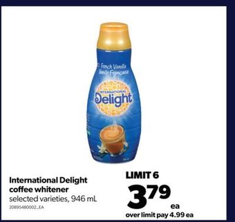 Real Canadian Superstore International delight coffee whitener, 946 ml offer
