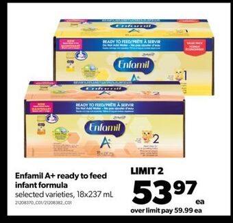 Real Canadian Superstore Enfamil a+ ready to feed infant formula, 18x237 ml offer