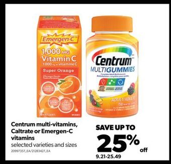 Real Canadian Superstore Centrum multi-vitamins, caltrate or emergen-c vitamins offer