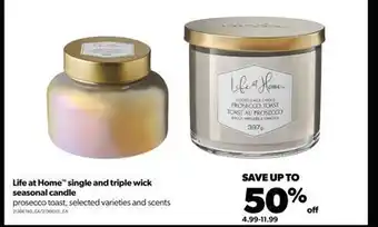 Real Canadian Superstore Life at home™ single and triple wick seasonal candle offer