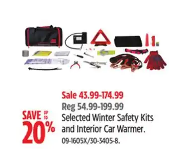 Canadian Tire Temro selected winter safety kits and interior car warmer offer