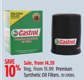 Canadian Tire Castrol premium synthetic oil filters offer