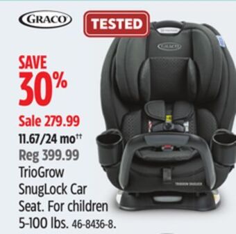 Canadian Tire Graco triogrow snuglock car seat offer