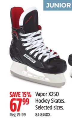 Canadian Tire Bauer vapor x250 hockey skates offer